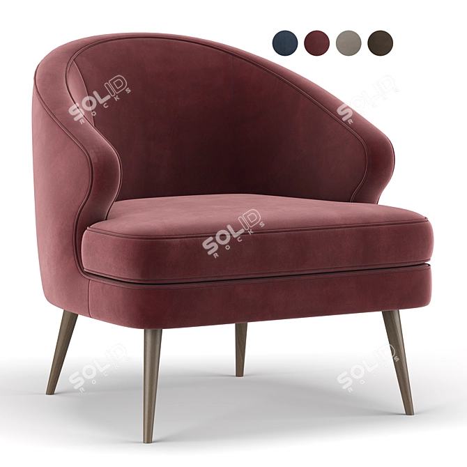 Elegant Xangai Armchair 3D model image 1