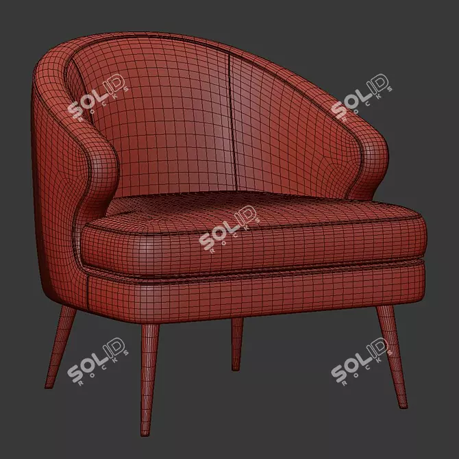 Elegant Xangai Armchair 3D model image 4