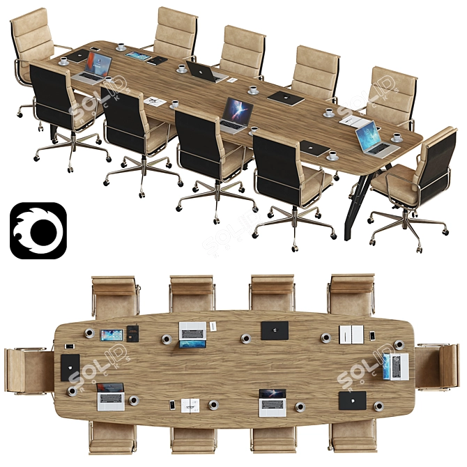 Modern Conference Table 2015 3D model image 1