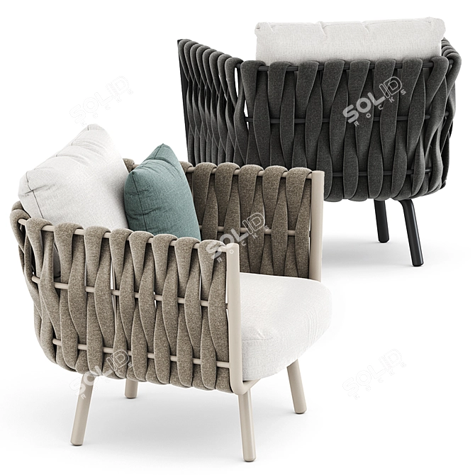 Sleek Tosca Club Chair by Tribu 3D model image 2