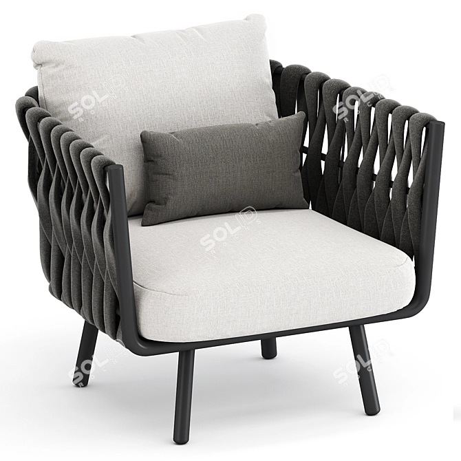 Sleek Tosca Club Chair by Tribu 3D model image 3