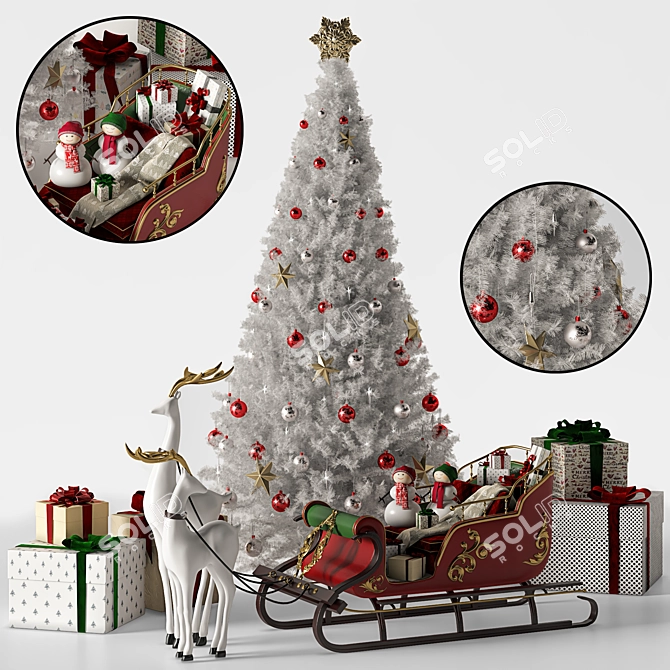 Vintage Fir Christmas Tree 2015 3D model image 1