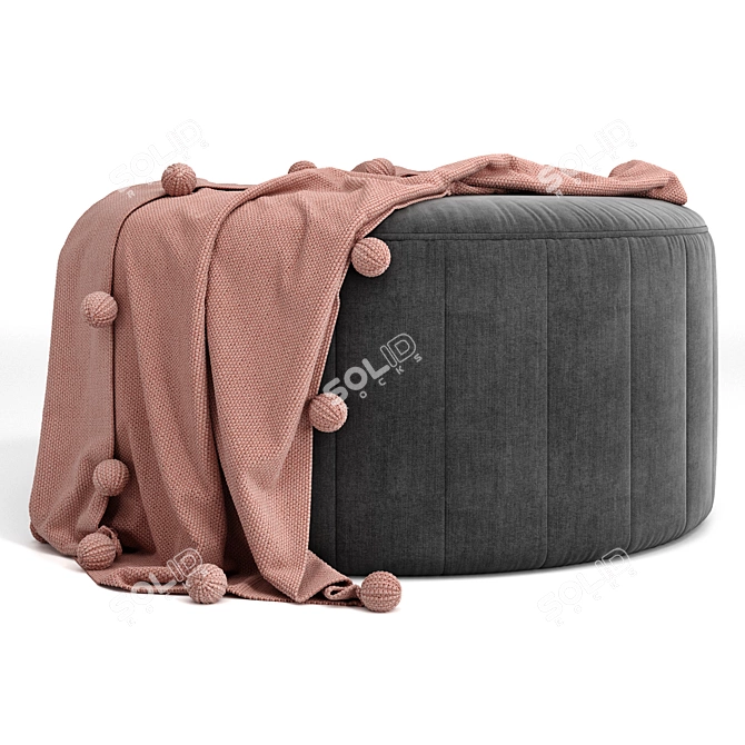 Elegant Kensington Ottoman 3D model image 2