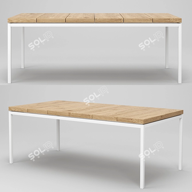 Sleek Dining Set: Table & Chairs 3D model image 4