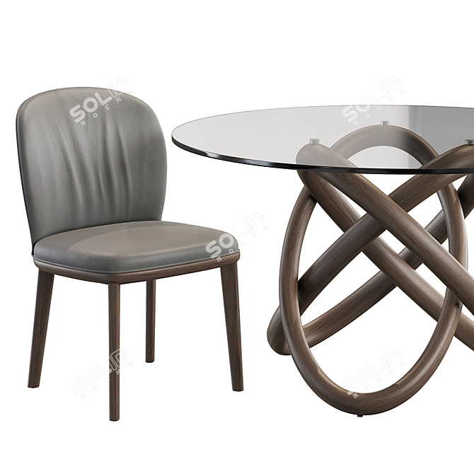 Modern Cattelan Chris Chair & Carioca Table Set 3D model image 4