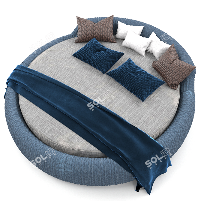 Sleek Circular Bed 3D model image 3