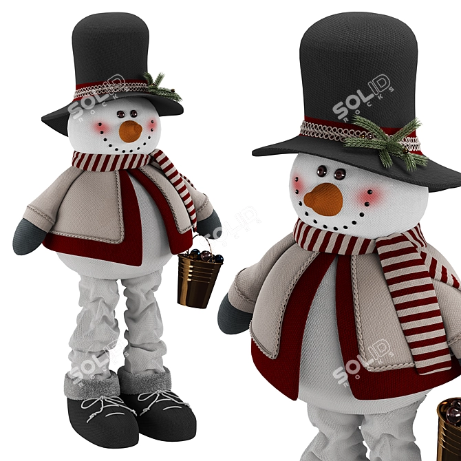 Frosty Snowman Decoration 3D model image 1