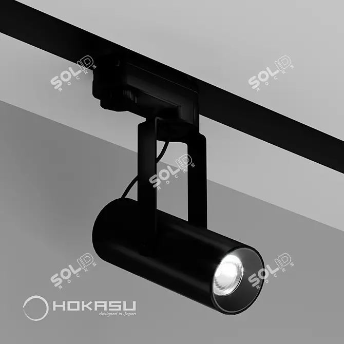 Sleek Tube Clip Track Light 3D model image 1