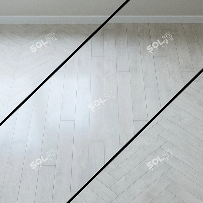 Natural Aspen Oak Parquet: Stylish & Durable 3D model image 1