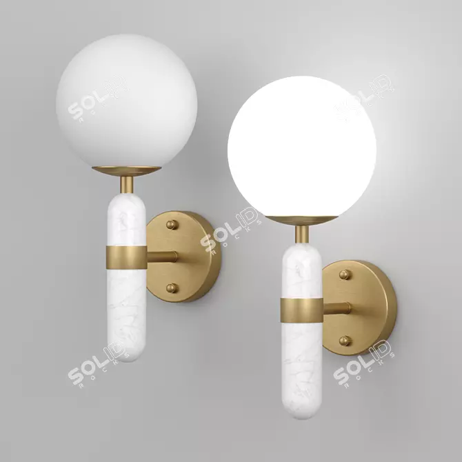 Marble Base Ball Light 3D model image 1