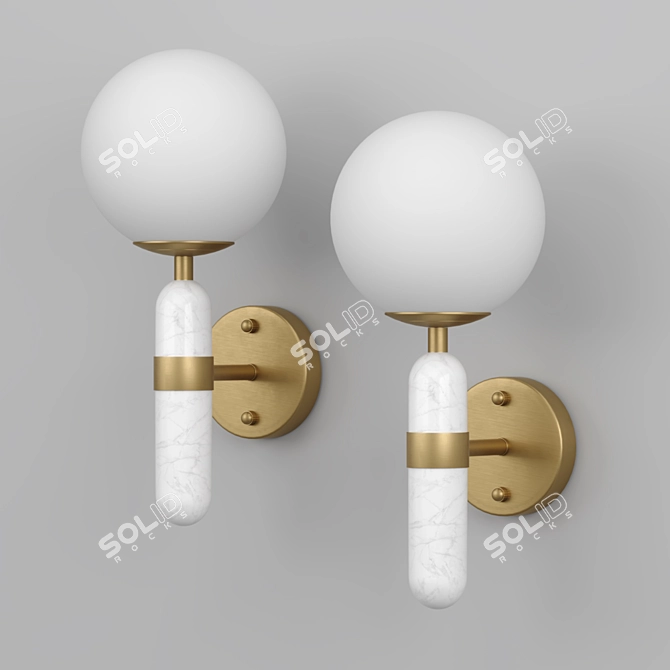 Marble Base Ball Light 3D model image 5