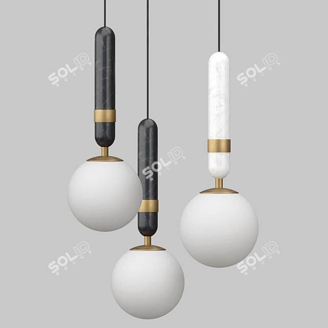 Marble Base Ball Light 3D model image 7