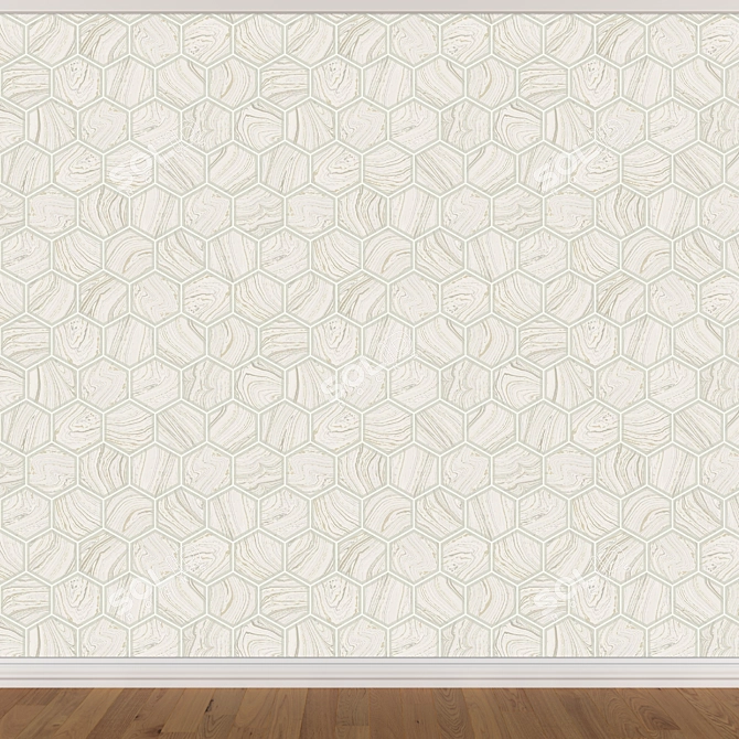 Seamless Wallpaper Set: 3 Colors 3D model image 2