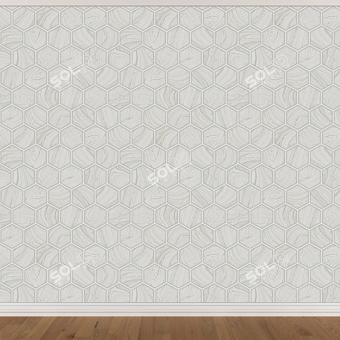 Seamless Wallpaper Set: 3 Colors 3D model image 4