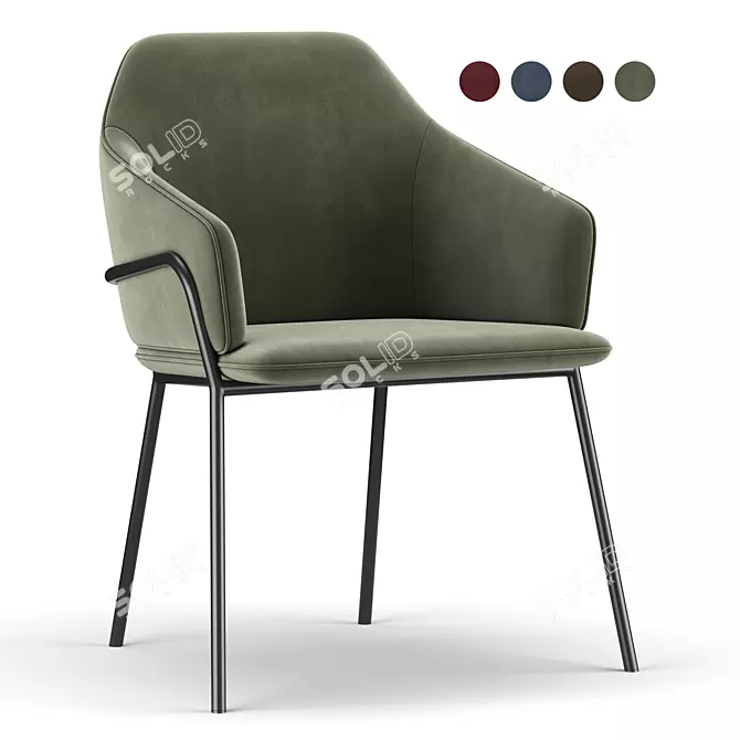 Elegant Stanley Dining Chair 3D model image 1