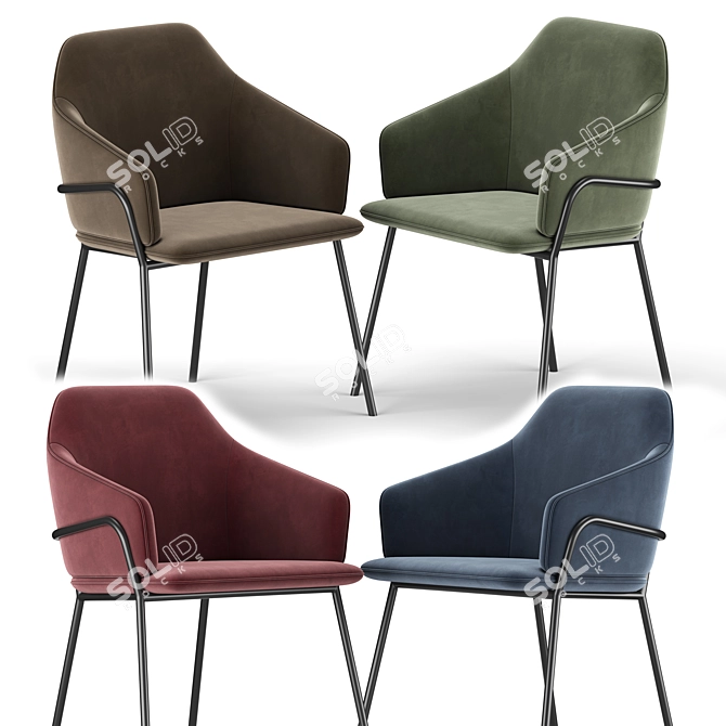 Elegant Stanley Dining Chair 3D model image 2