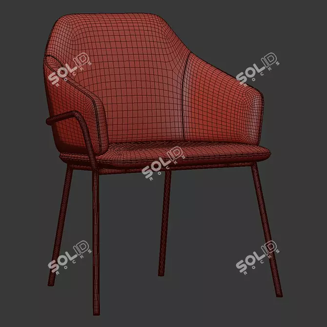 Elegant Stanley Dining Chair 3D model image 4