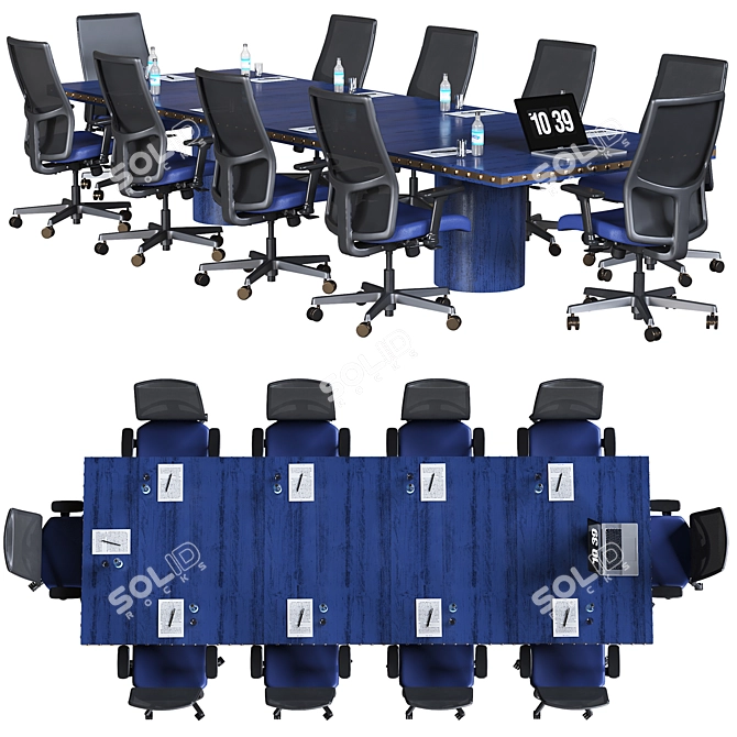 Optimized High Detail Conference Table 3D model image 3