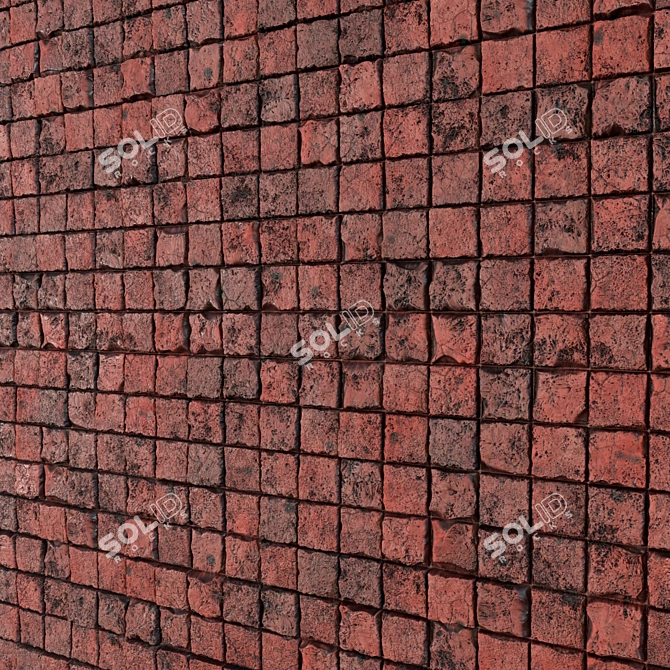 Grunge Brick Wall: PBR Texture 3D model image 3