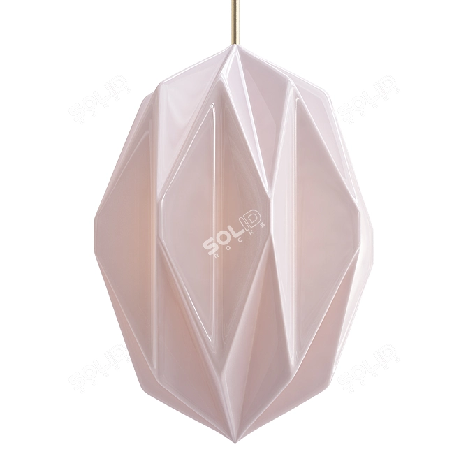 Elegant Teardrop Orikata Pendant 3D model image 1