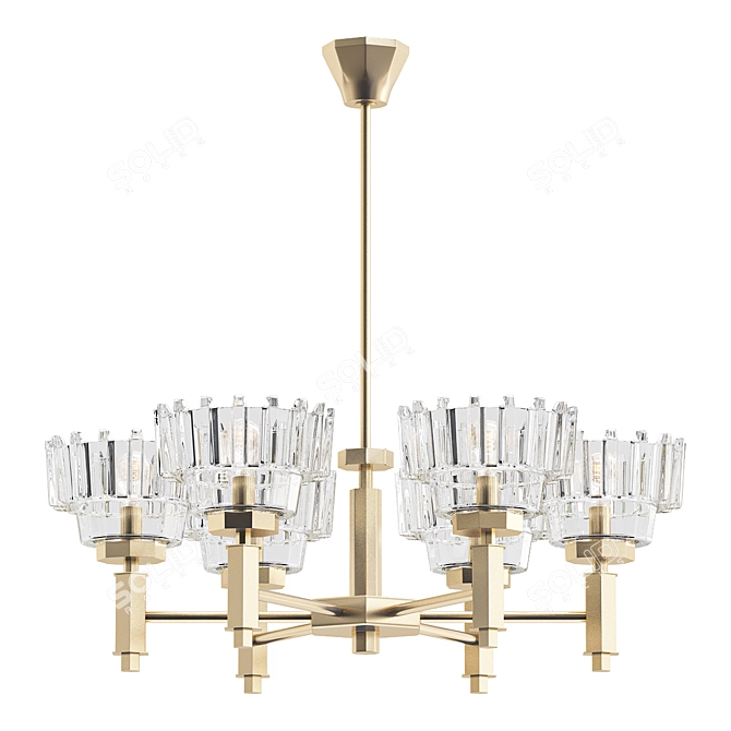 Vintage Jakobsson Crystal Chandeliers 3D model image 1