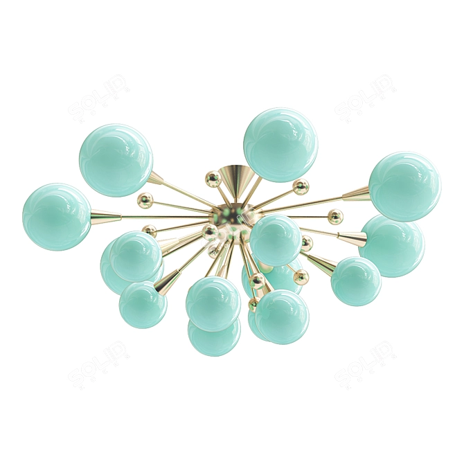 Turquoise Murano Glass Half Sputnik 3D model image 1