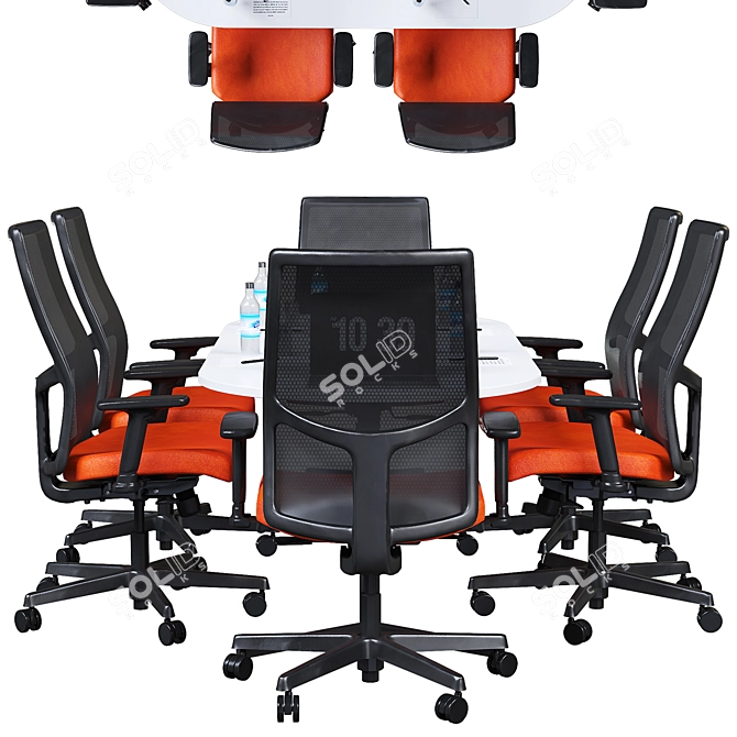 Optimized High Detail Conference Table 3D model image 2