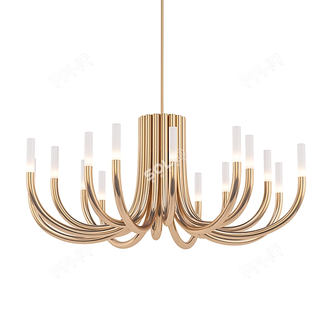 Rousseau Oval Chandelier: Elegant Illumination 3D model image 1