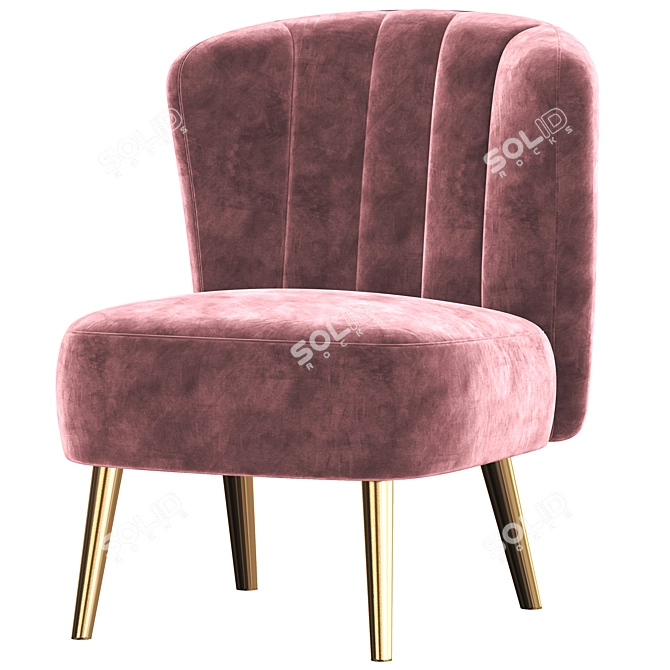 Chanel Tufted Accent Chair 3D model image 1
