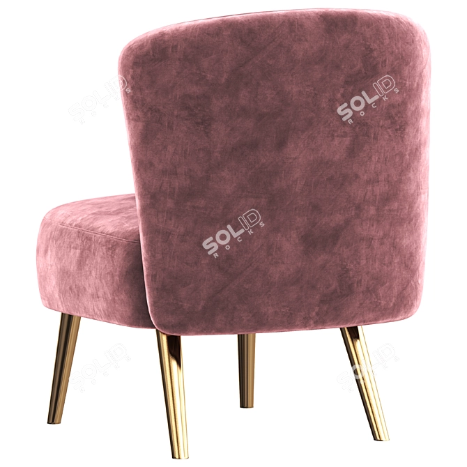 Chanel Tufted Accent Chair 3D model image 4