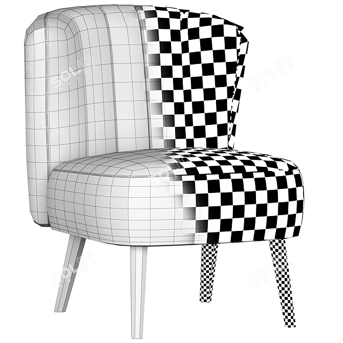 Chanel Tufted Accent Chair 3D model image 5