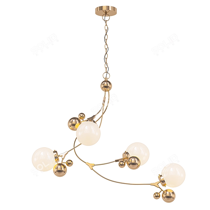 Nature-inspired Sprig Pendant 3D model image 1