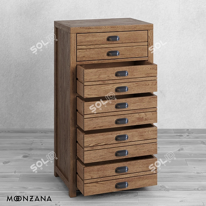 Title: OM High Printmaker Chest of Drawers 3D model image 3