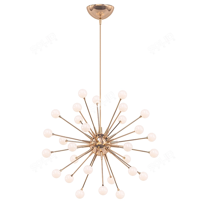 Modern Silver Impulse Chandelier 3D model image 1