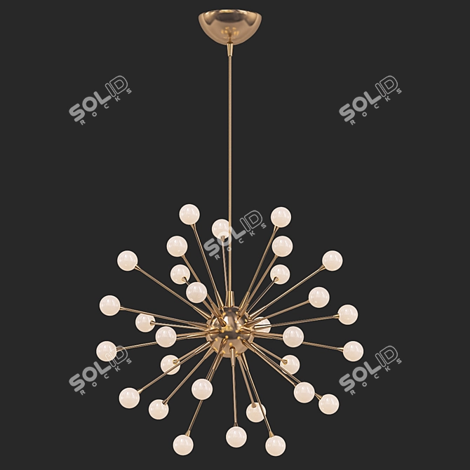 Modern Silver Impulse Chandelier 3D model image 2