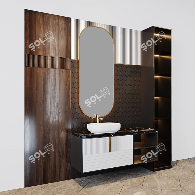 Luxurious Bath Set - Complete Bathroom Bliss 3D model image 3