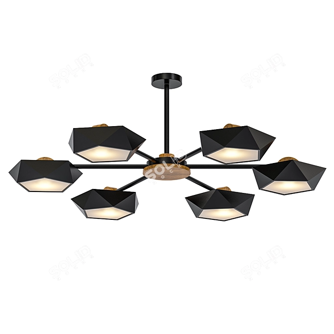 Scandinavian Style LED Ceiling Chandelier 3D model image 1