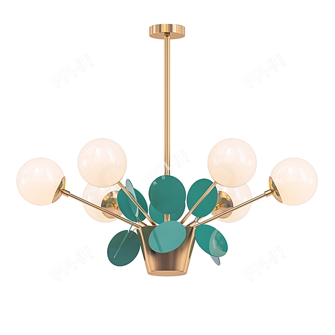 Matisse CH: Stunning Brass Pendant with Matte Glass Shades 3D model image 1