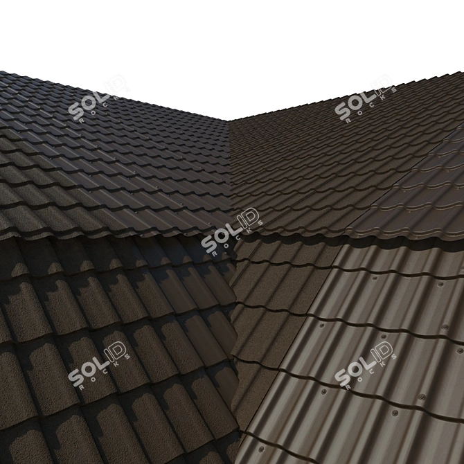 Seamless Monterrey Roof Tiles 3D model image 2