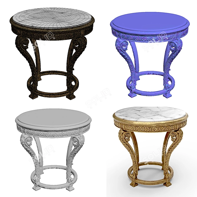 Elegant Roberto Giovannini Side Table 3D model image 4