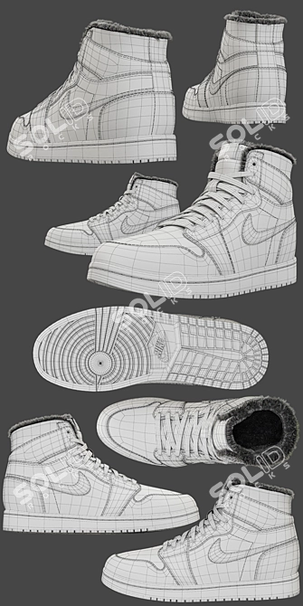 Title: Winter Collab: Jordan x Gucci Sneakers 3D model image 1