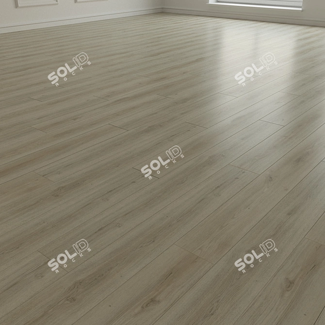 Premium Oak Laminate Flooring 3D model image 2