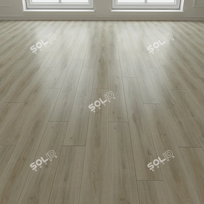 Premium Oak Laminate Flooring 3D model image 3