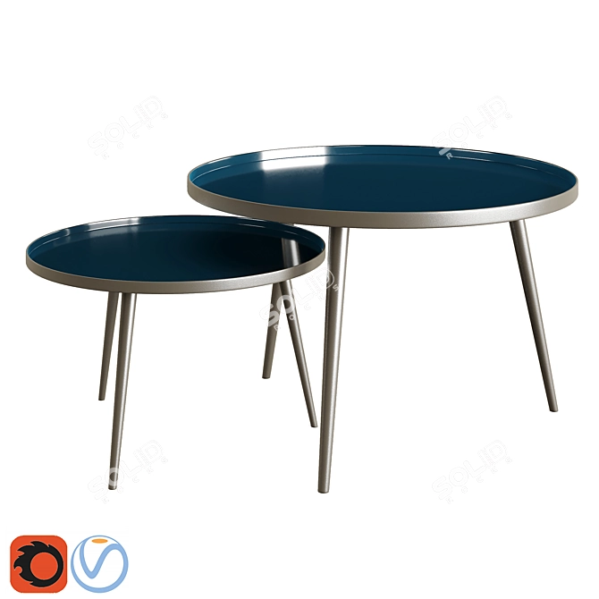 Enamelled Table Set 3D model image 1
