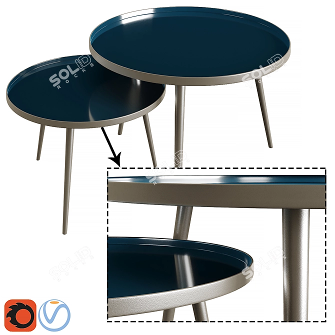 Enamelled Table Set 3D model image 2