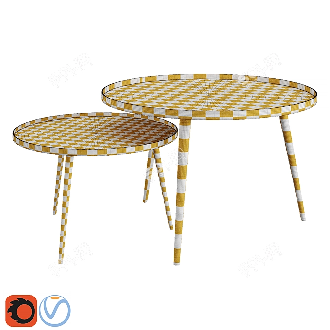 Enamelled Table Set 3D model image 3