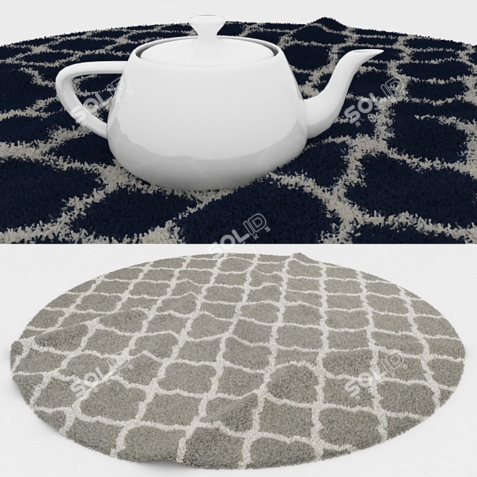 Round Carpets Set 94: Versatile and Realistic Carpets for All Perspectives 3D model image 3