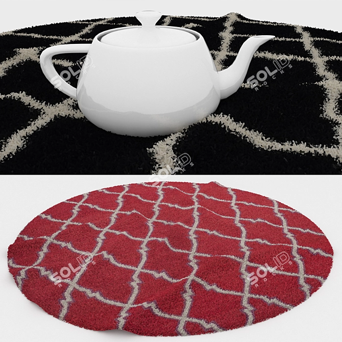 Round Carpets Set - Variety of Styles, Perfect for Any Space 3D model image 3