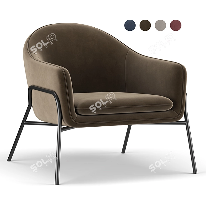 Elegant Irma Accent Armchair 3D model image 1