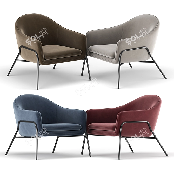 Elegant Irma Accent Armchair 3D model image 2